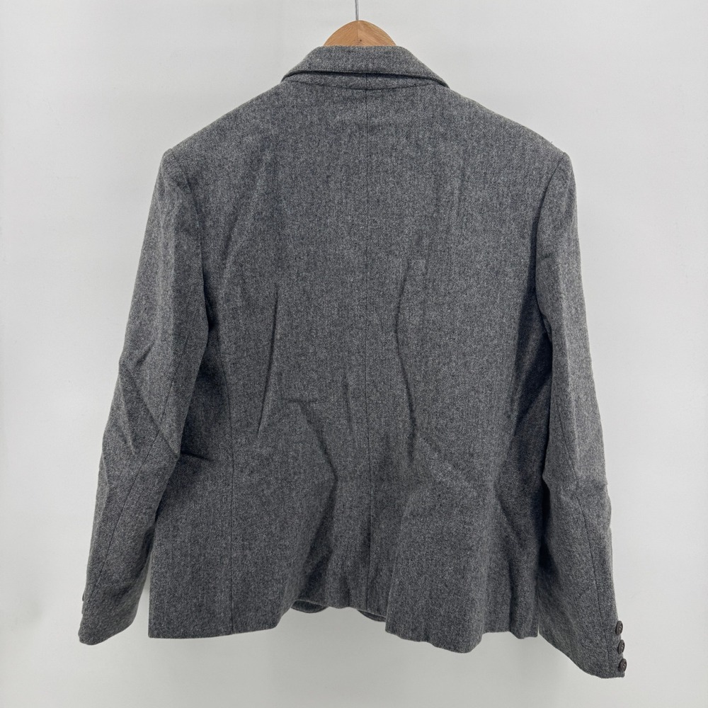 Vintage Hunt Valley Women's Wool Blazer Gray Size 14 Single Button Classic Fit - Picture 14 of 15